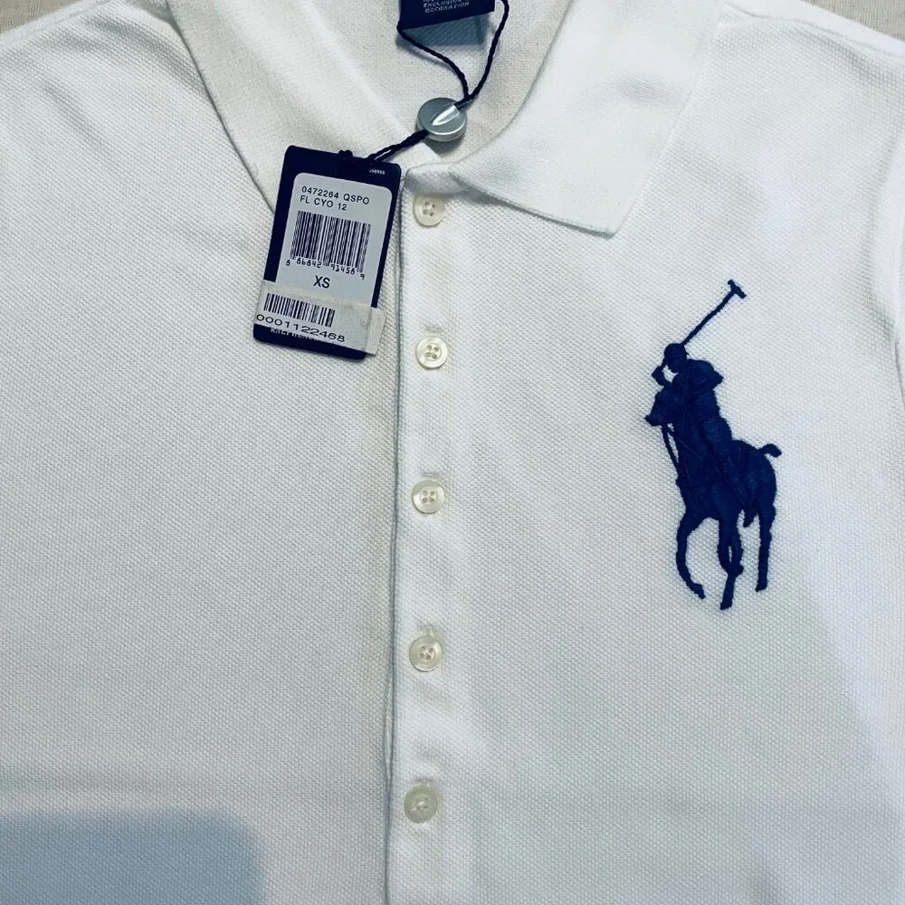 RALPH LAUREN "SKINNY" WHITE POLO - EXTRA SMALL - TAGS ON - Picture 3 of 7